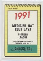 Team Checklist - Medicine Hat Blue Jays
