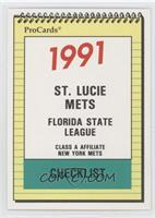 Team Checklist - St. Lucie Mets (Should Have Been #730)