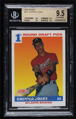 1991 Score - [Base] #671 - Chipper Jones [BGS 9.5 GEM MINT]