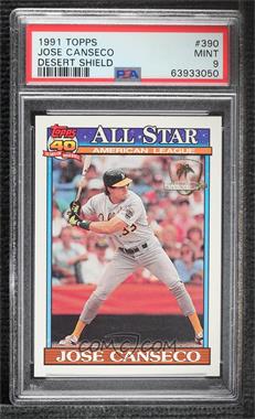 1991 Topps - [Base] - Operation Desert Shield #390 - All-Star - Jose Canseco [PSA 9 MINT]