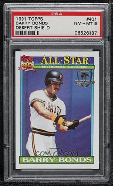 1991 Topps - [Base] - Operation Desert Shield #401 - All-Star - Barry Bonds [PSA 8 NM‑MT]