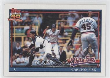 1991 Topps - [Base] #170.1 - Carlton Fisk (A* Before Copyright; Barely Visible Topps 40th Anniversary Logo)