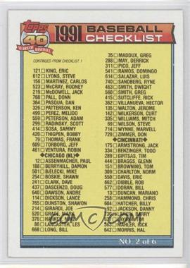 1991 Topps - [Base] #263 - Checklist - 2 of 6