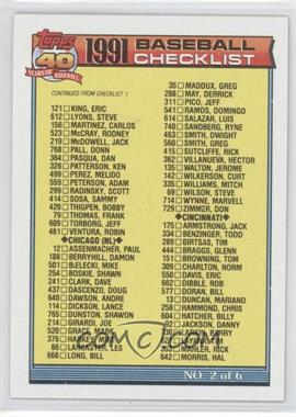 1991 Topps - [Base] #263 - Checklist - 2 of 6