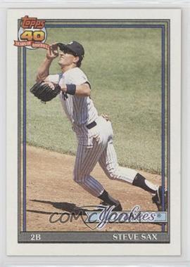 1991 Topps - [Base] #290.2 - Steve Sax (A* Before Copyright; Bold 40th Annversary Logo on Back)