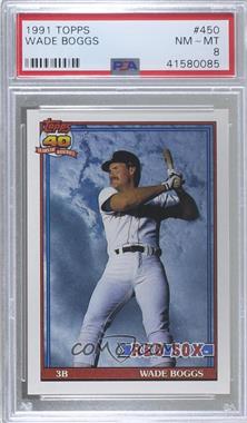 1991 Topps - [Base] #450.1 - Wade Boggs (A* Before Copyright; Barely Visible Topps 40th Anniversary Logo) [PSA 8 NM‑MT]