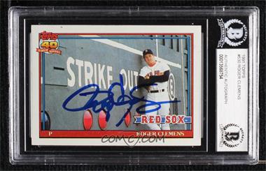 1991 Topps - [Base] #530.1 - Roger Clemens (C* Before Copyright; Barely Visible 40th Anniversary Logo) [BAS BGS Authentic]