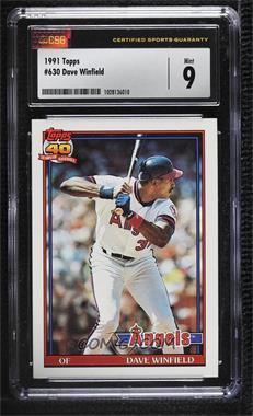 1991 Topps - [Base] #630 - Dave Winfield [CSG 9 Mint]