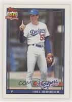 Orel Hershiser (A* Before Copyright; Barely Visible 40th Anniversary Logo)