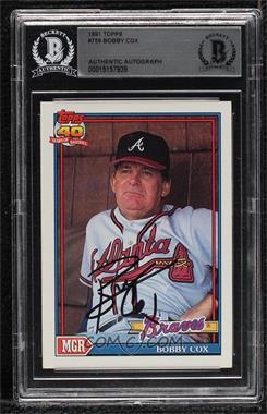 1991 Topps - [Base] #759 - Team Leaders - Bobby Cox [BAS BGS Authentic]