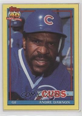 1991 Topps - Wax Box Bottoms #D.1 - Andre Dawson (Dark gray cardboard color cardstock)