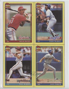 1991 Topps - Wax Box Bottoms #IJKL - Willie McGee, Eddie Murray, Dale Murphy, Dave Parker [EX to NM]