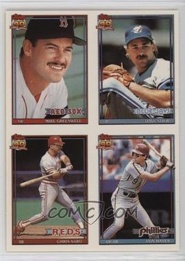 1991 Topps Cracker Jack Series 2 - [Base] - Uncut Panel #GSSH - Mike Greenwell, Chris Sabo, Von Hayes, Dave Stieb