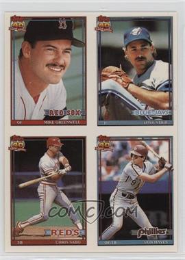 1991 Topps Cracker Jack Series 2 - [Base] - Uncut Panel #GSSH - Mike Greenwell, Chris Sabo, Von Hayes, Dave Stieb