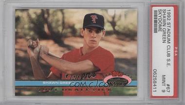 1991 Topps Stadium Club Skydome - Box Set [Base] #67 - Shawn Green [PSA 9 MINT]