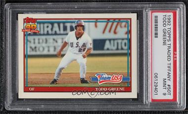 1991 Topps Traded - [Base] - Box Set Collector's Edition (Tiffany) #50T - Todd Greene [PSA 9 MINT]