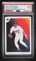 Team Checklist - Rafael Palmeiro [PSA 9 MINT]