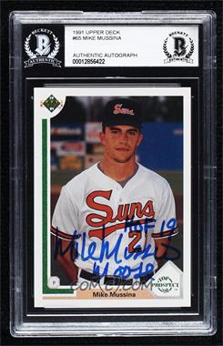 1991 Upper Deck - [Base] #65 - Top Prospect - Mike Mussina [BAS BGS Authentic]