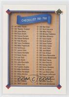 Checklist - Cards 701-800