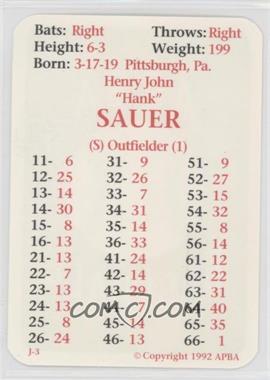 1992 APBA Baseball 1956 Season - [Base] #_HASA - Hank Sauer
