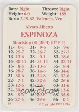 1992 APBA Baseball 1991 Season - [Base] #_ALES - Alvaro Espinoza