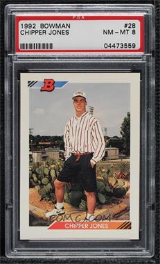 1992 Bowman - [Base] #28 - Chipper Jones [PSA 8 NM‑MT]