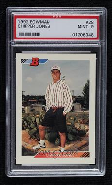 1992 Bowman - [Base] #28 - Chipper Jones [PSA 9 MINT]