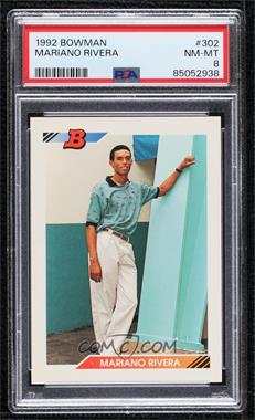 1992 Bowman - [Base] #302.1 - Mariano Rivera (E at Bottom Left Corner) [PSA 8 NM‑MT]