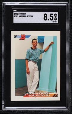 1992 Bowman - [Base] #302.1 - Mariano Rivera (E at Bottom Left Corner) [SGC 8.5 NM/Mt+]