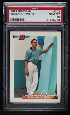 1992 Bowman - [Base] #302.2 - Mariano Rivera (E* at Bottom Left Corner) [PSA 10 GEM MT]