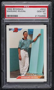 1992 Bowman - [Base] #302.2 - Mariano Rivera (E* at Bottom Left Corner) [PSA 10 GEM MT]