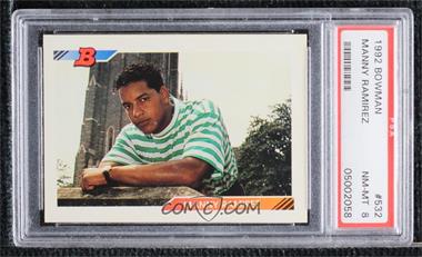 1992 Bowman - [Base] #532 - Manny Ramirez [PSA 8 NM‑MT]