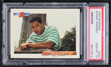 1992 Bowman - [Base] #532 - Manny Ramirez [PSA 10 GEM MT]