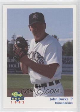 1992 Classic Best Bend Rockies - [Base] #1 - John Burke