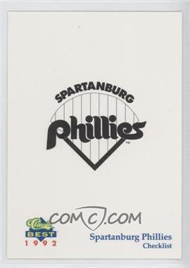 1992 Classic Best Spartanburg Phillies - [Base] #30 - Checklist