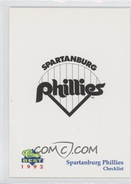 1992 Classic Best Spartanburg Phillies - [Base] #30 - Checklist