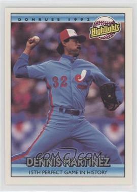 1992 Donruss - [Base] #276 - Highlights - Dennis Martinez
