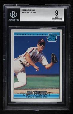 1992 Donruss - [Base] #406 - Rated Rookie - Jim Thome [BGS 9 MINT]