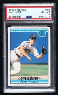 1992 Donruss - [Base] #406 - Rated Rookie - Jim Thome [PSA 8 NM‑MT]