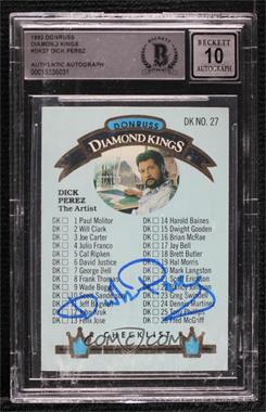 1992 Donruss - Diamond Kings #DK-27 - Dick Perez [BAS BGS Authentic]