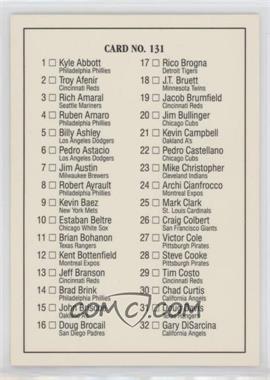 1992 Donruss The Rookies - [Base] #131 - Checklist