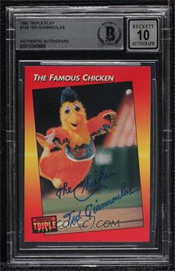1992 Donruss Triple Play - [Base] #138 - San Diego Chicken [BAS BGS Authentic]