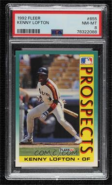 1992 Fleer - [Base] #655 - Kenny Lofton [PSA 8 NM‑MT]