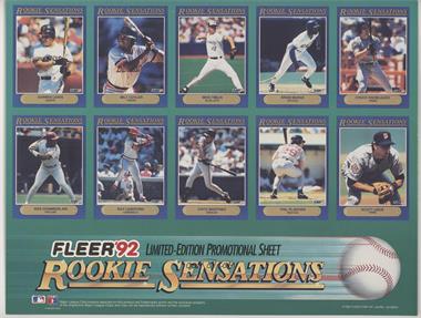 1992 Fleer - Rookie Sensations Promo Sheet #RSPS - Darren Lewis, Milt Cuyler, Mike Timlin, Brian McRae, Chuck Knoblauch, Wes Chamberlain, Ray Lankford, Chito Martinez, Phil Plantier, Scott Leius, Frank Thomas, Todd Van Poppel, Orlando Merced, Jeff Bagwell, Jeff Fassero, Rich DeLucia, Ivan Rodriguez, Juan  /250000