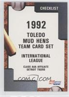 Team Checklist - Toledo Mud Hens