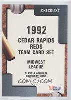 Team Checklist - Cedar Rapids Reds
