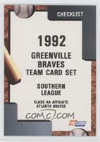 Team Checklist - Greenville Braves