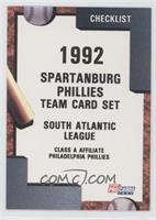 Team Checklist - Spartanburg Phillies