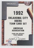 Team Checklist - Oklahoma City 89ers