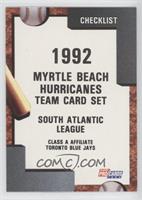 Team Checklist - Myrtle Beach Hurricanes